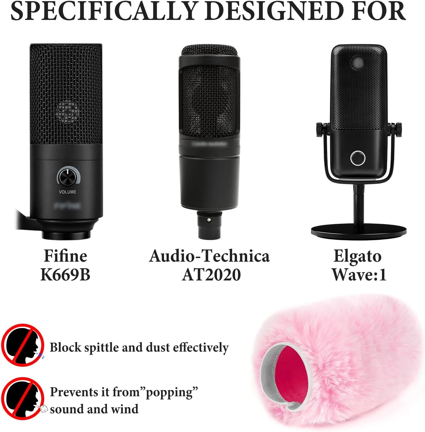 Geekria for Creators بادگیر خزدار برای میکروفون های با قطر 1.5 اینچ (38 میلی متر)، روکش بادگیر میکروفون DeadCat، روکش کرکی شیشه جلو سازگار با FIFINE A6 (صورتی / 2 بسته) Geekria for Creators بادگیر خزدار برای میکروفون های با قطر 1.5 اینچ (38 میلی متر)، روکش بادگیر میکروفون DeadCat، روکش کرکی شیشه جلو سازگار با FIFINE A6 (صورتی / 2 بسته)