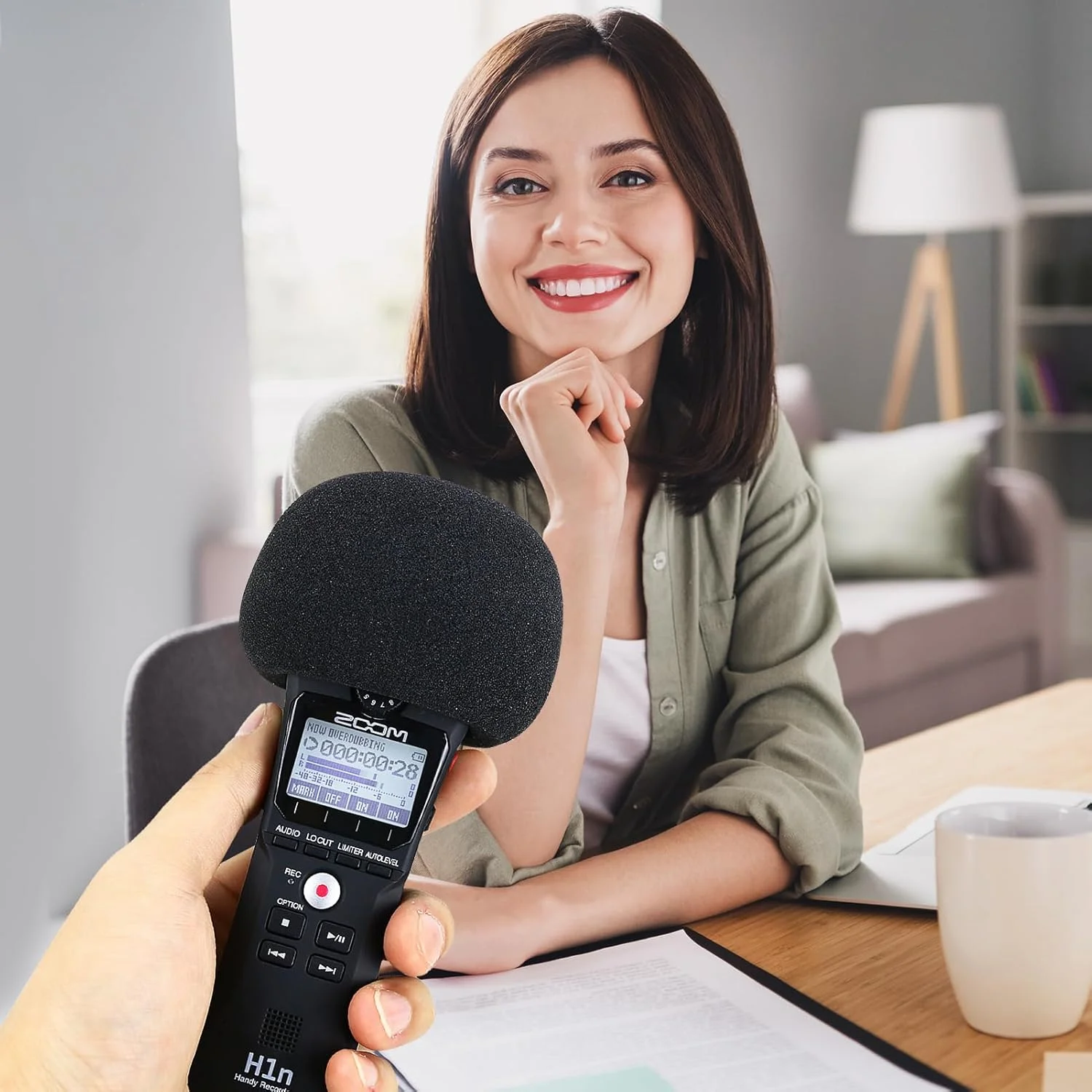 محافظ فوم و خزدار میکروفون زوم H1n یوشیرز، مناسب برای استفاده در محیط های داخلی و خارجی، فیلتر پاپ/محافظ بادگیر، مناسب برای ضبط کننده دیجیتال قابل حمل زوم H1n و H1