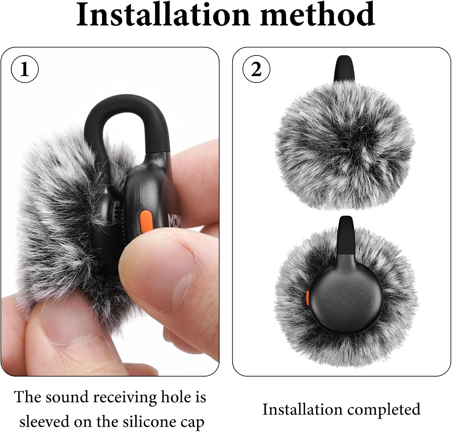 Geekria for Creators بادگیر خزدار برای Lark M2S، سازگار با میکروفون بی سیم Hollyland Lark M2S، روکش میکروفون DeadCat، روکش کرکی شیشه جلو، کاهش نویز باد (خاکستری / 2 عدد)