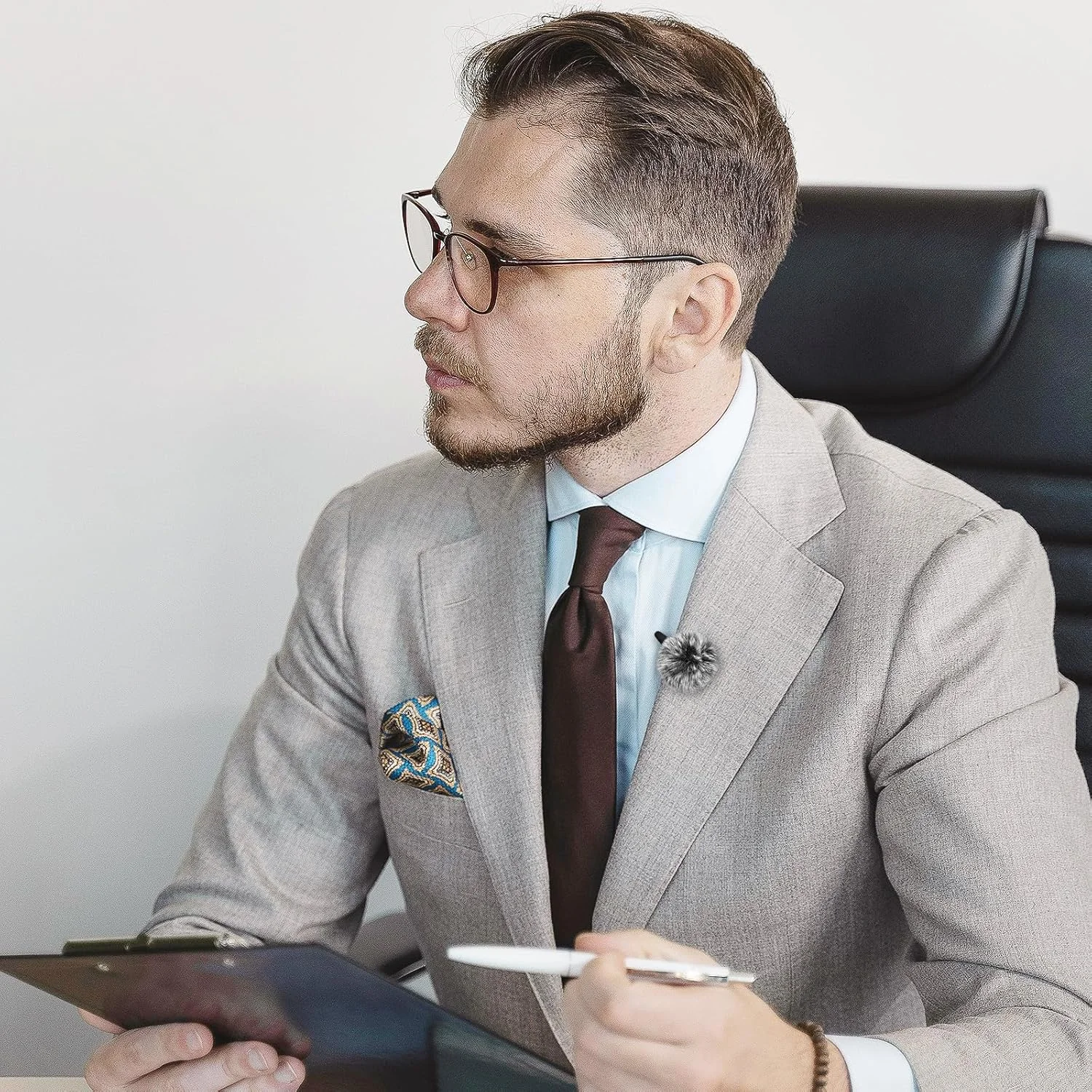 Geekria for Creators بادگیر خزدار برای Lark M2S، سازگار با میکروفون بی سیم Hollyland Lark M2S، روکش میکروفون DeadCat، روکش کرکی شیشه جلو، کاهش نویز باد (خاکستری / 2 عدد)