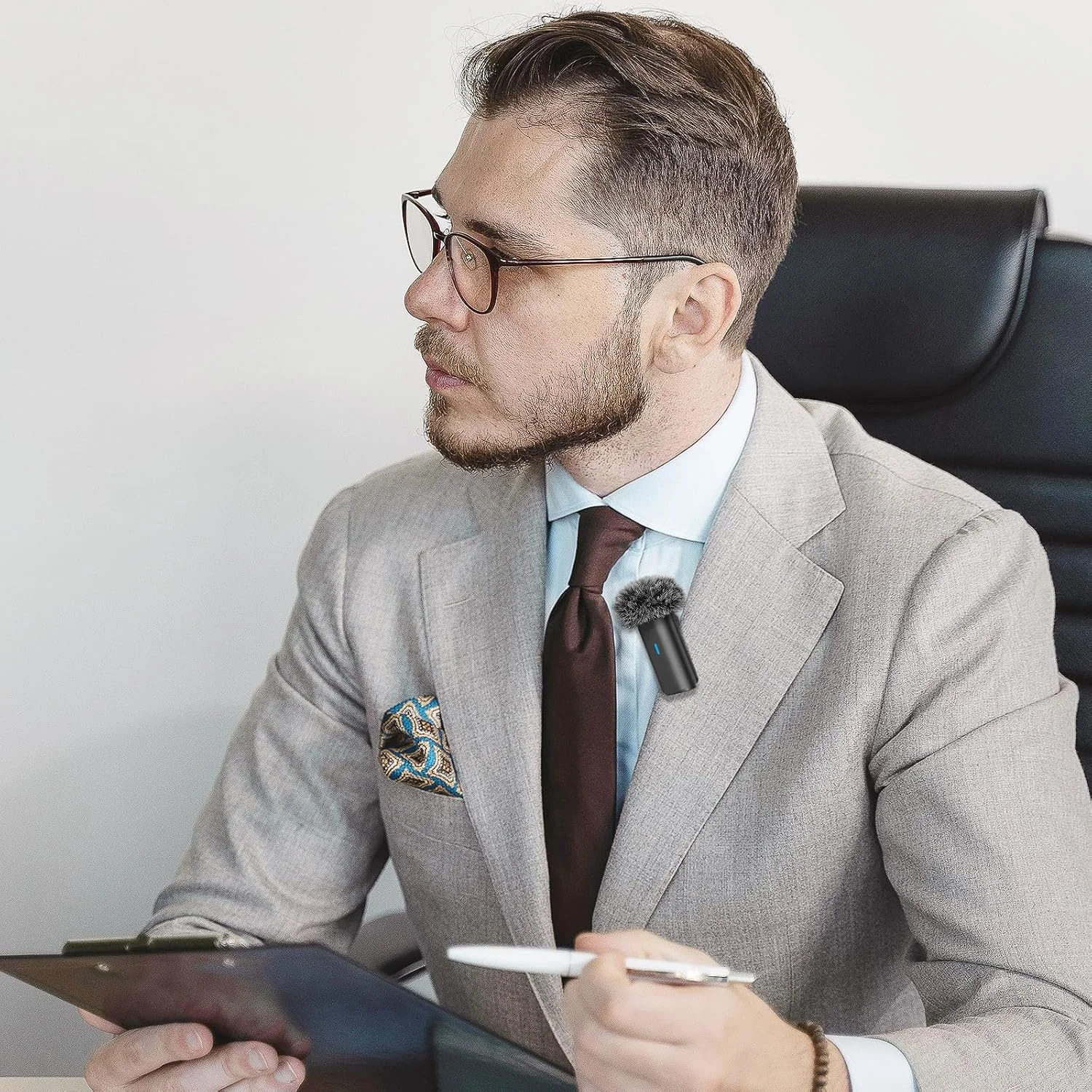 محافظ باد خزدار Geekria for Creators سازگار با میکروفون بی سیم Hollyland Lark M1، پوشش ضد باد میکروفون DeadCat، محافظ پشمی، کاهش نویز باد (خاکستری / 2 عدد)