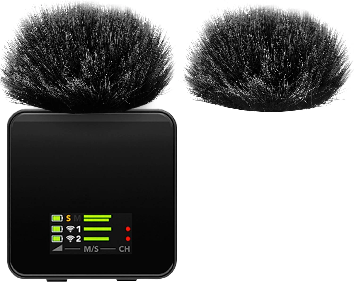 بادگیر خزدار Geekria for Creators سازگار با میکروفون Rode Wireless GO Gen 3 III، GO 2، PRO، ME، روکش ضد باد DeadCat، روکش کرکی شیشه جلو، کاهش نویز باد (مشکی / 2 عدد)