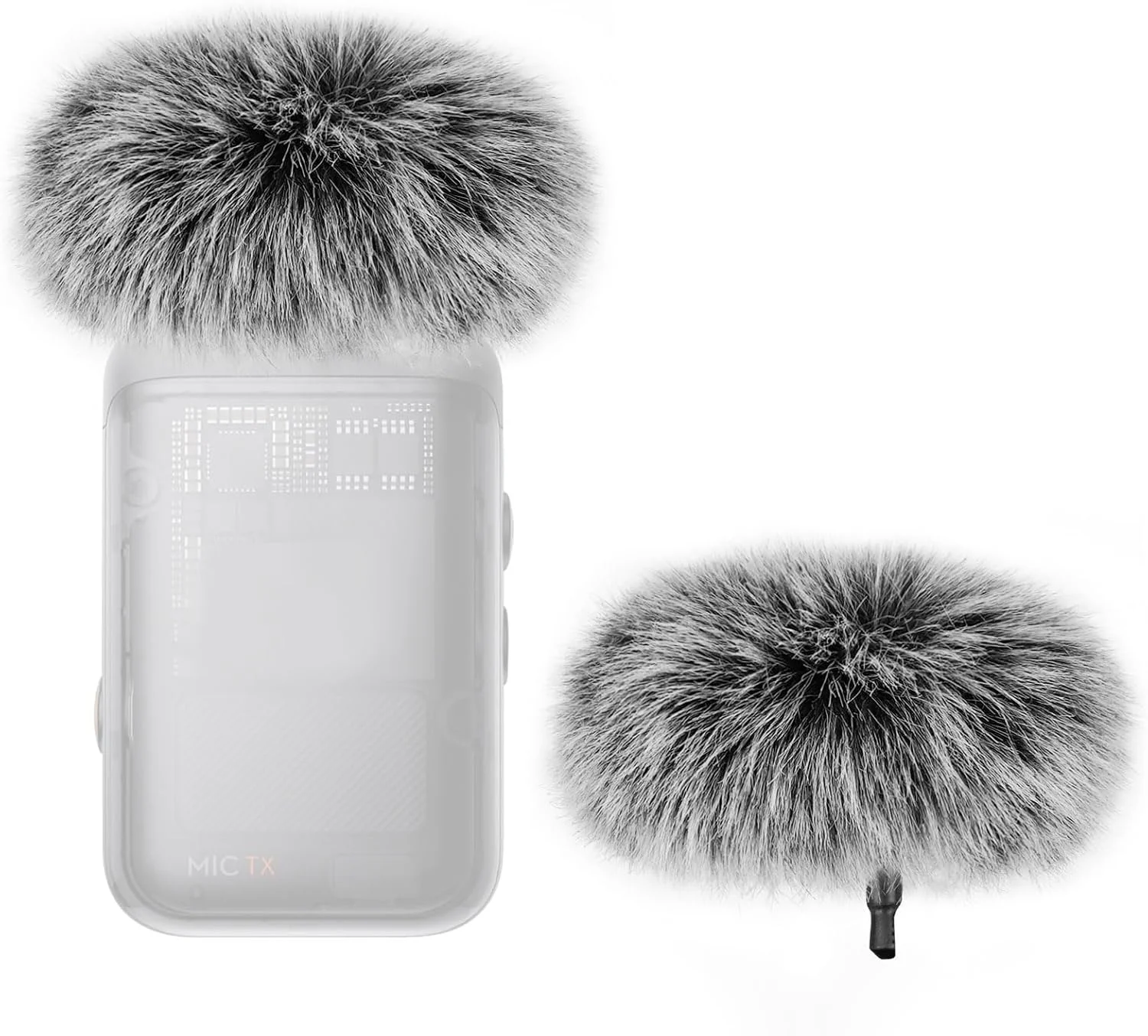 محافظ باد خزدار Geekria for Creators سازگار با DJI Mic 2، روکش ضد باد میکروفون DeadCat، محافظ پشمی، کاهش نویز باد (خاکستری / 2 عدد)