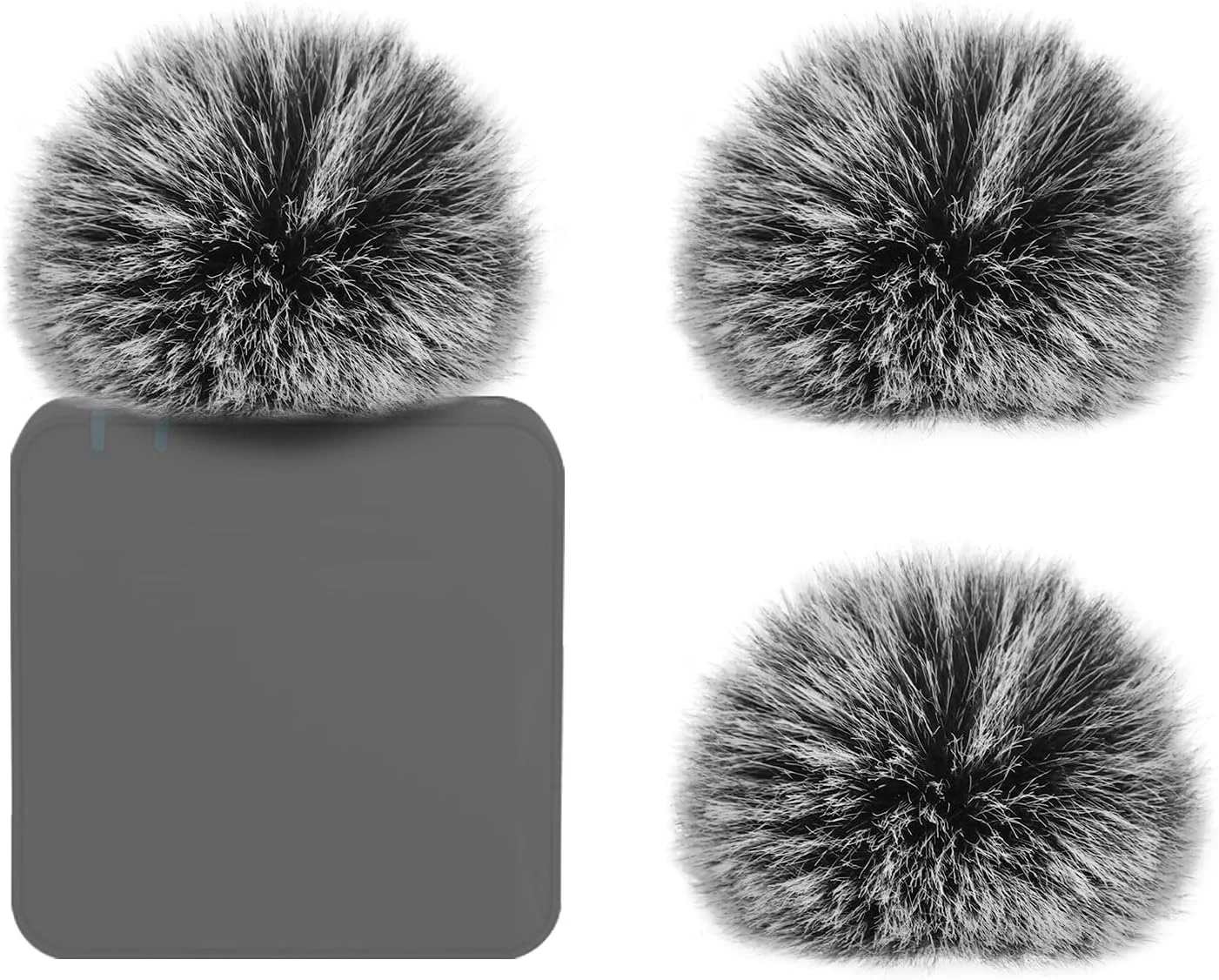 Geekria for Creators بادگیر خزدار سازگار با میکروفون Rode Wireless GO Gen 3 III، GO 2، PRO، ME، روکش ضد باد DeadCat، روکش کرکی شیشه جلو، کاهش نویز باد (خاکستری / 3 عدد)