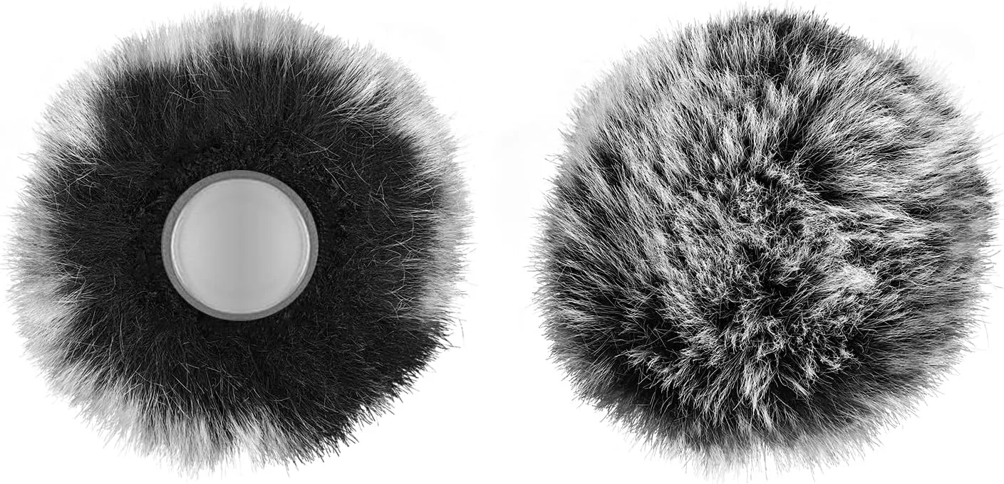 محافظ باد خزدار Geekria for Creators سازگار با میکروفون بی سیم BOYA Omic، روکش خزدار میکروفون DeadCat، روکش کرکی شیشه جلو، کاهش نویز باد (خاکستری / 2 عدد)