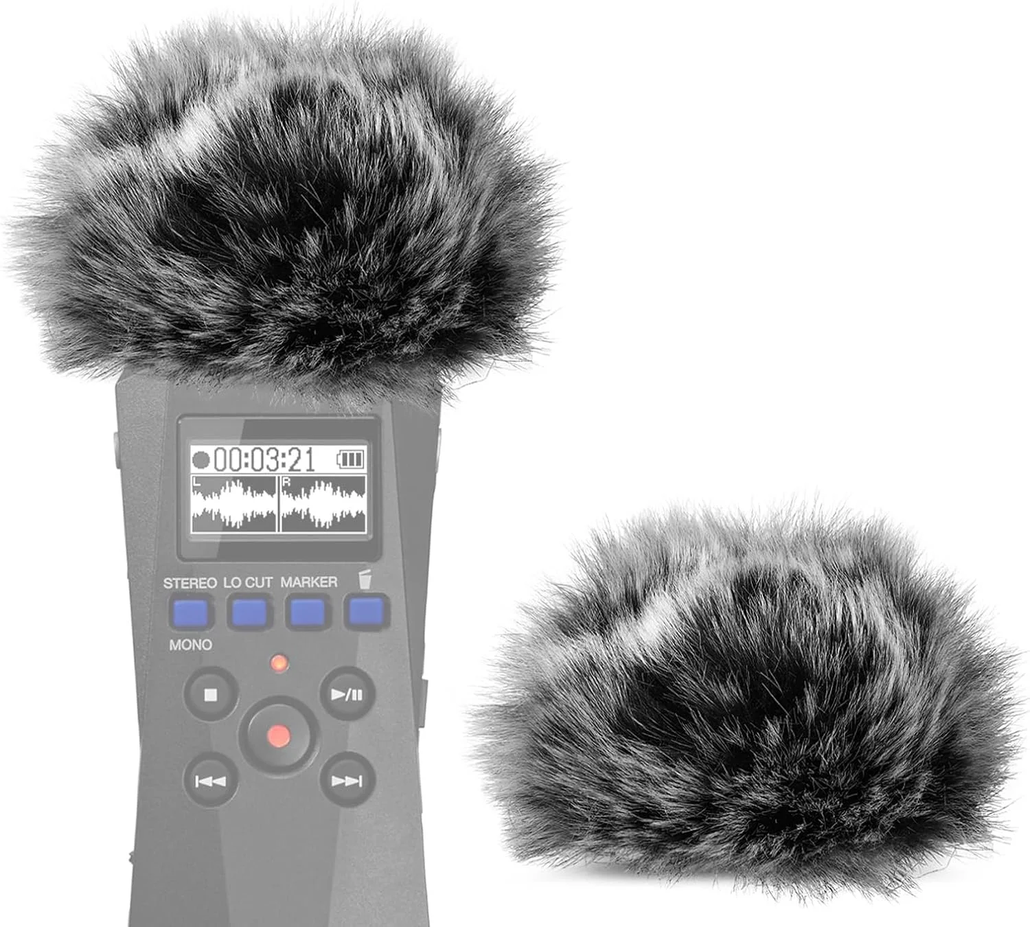 Geekria for Creators بادگیر خزدار سازگار با ضبط کننده دستی ZOOM H1 essential، روکش میکروفون DeadCat، روکش کرکی شیشه جلو، ضبط کننده دیجیتال قابل حمل (خاکستری / 2 بسته)