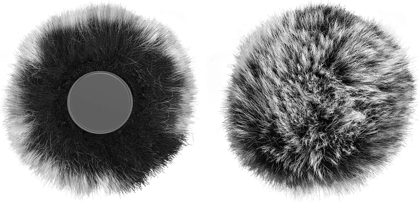 محافظ باد خزدار Geekria for Creators سازگار با میکروفون بی سیم Hollyland Lark M2، روکش ضد باد میکروفون DeadCat، روکش کرکی شیشه جلو، کاهش نویز باد (خاکستری / 2 عدد)