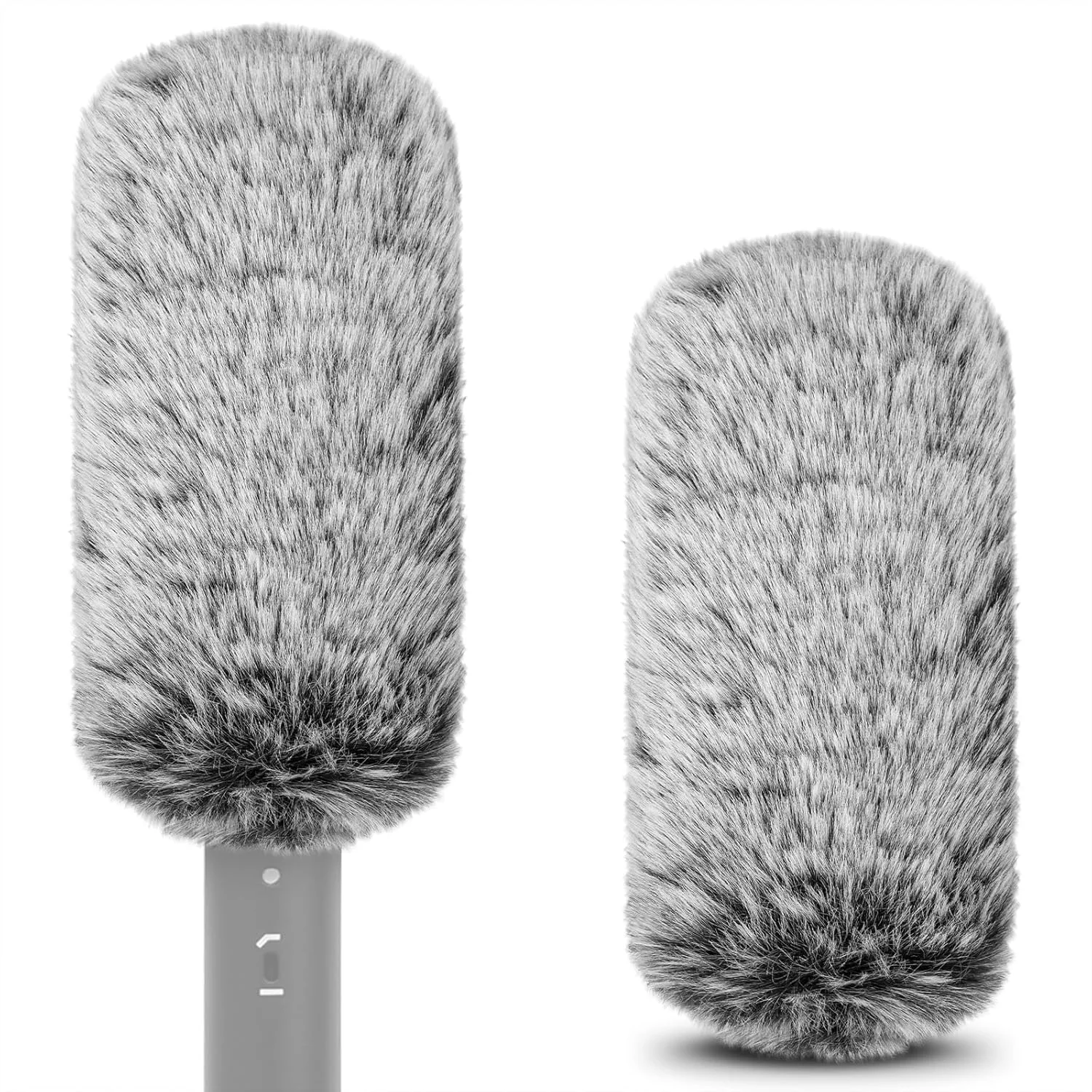 Geekria for Creators بادگیر خزدار برای میکروفون شاتگان با قطر 20 میلی‌متر (0.8 اینچ)، پوشش ضد باد میکروفون DeadCat، محافظ باد خزدار سازگار با BOYA، Rode (14 سانتی‌متر / 2 عدد)