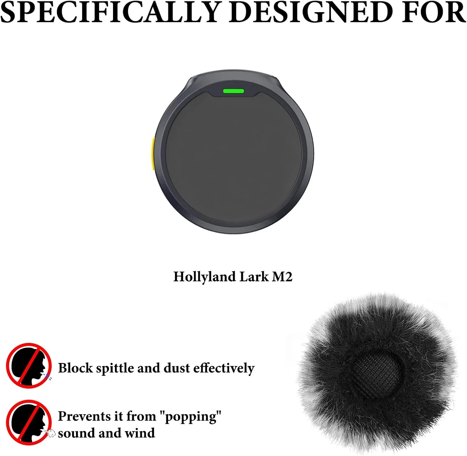 محافظ باد خزدار Geekria for Creators سازگار با میکروفون بی سیم Hollyland Lark M2، روکش ضد باد میکروفون DeadCat، روکش کرکی شیشه جلو، کاهش نویز باد (خاکستری / 2 عدد)