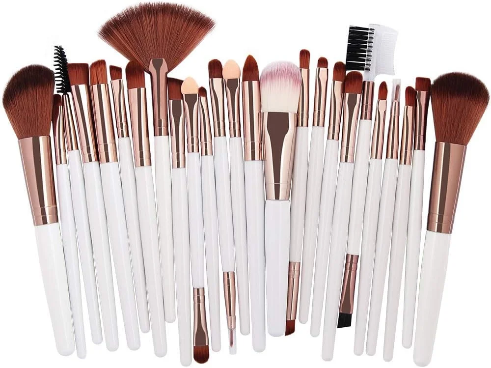 ست برس آرایشی 25 عددی مانگه، مناسب برای کرم پودر، رژگونه، سایه چشم، ابرو، مژه، لب و آرایش صورت