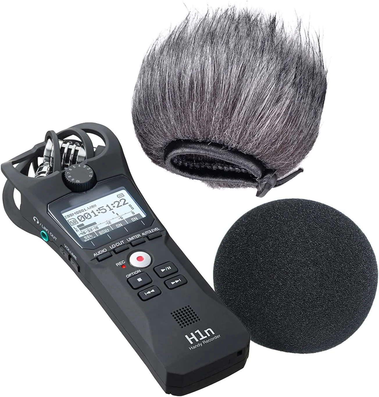 فیلتر پاپ فوم و بادگیر خزدار SUNMON برای ضبط کننده دستی Zoom H1n و H1، پوشش بادگیر خزدار مناسب فضای باز و پوشش فوم مناسب فضای داخلی (2 عددی)