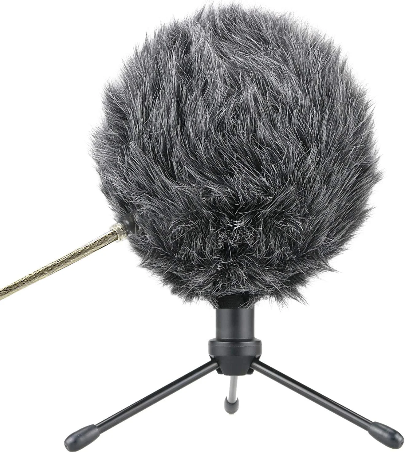 فیلتر خز بادگیر میکروفون SUNMON Deadcat برای میکروفون کاندنسر Blue Snowball iCE - بادگیر میکروفون بیرونی (خاکستری)