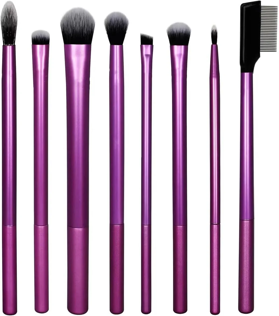 Real technique Everyday Eye Essentials 8-Piece Lidschatten-Pinsel Eye Makeup Brush Set, Professional Eyeshadow Brushes for Liner, Brows & Lashes, Travel-Friendly Gift Set