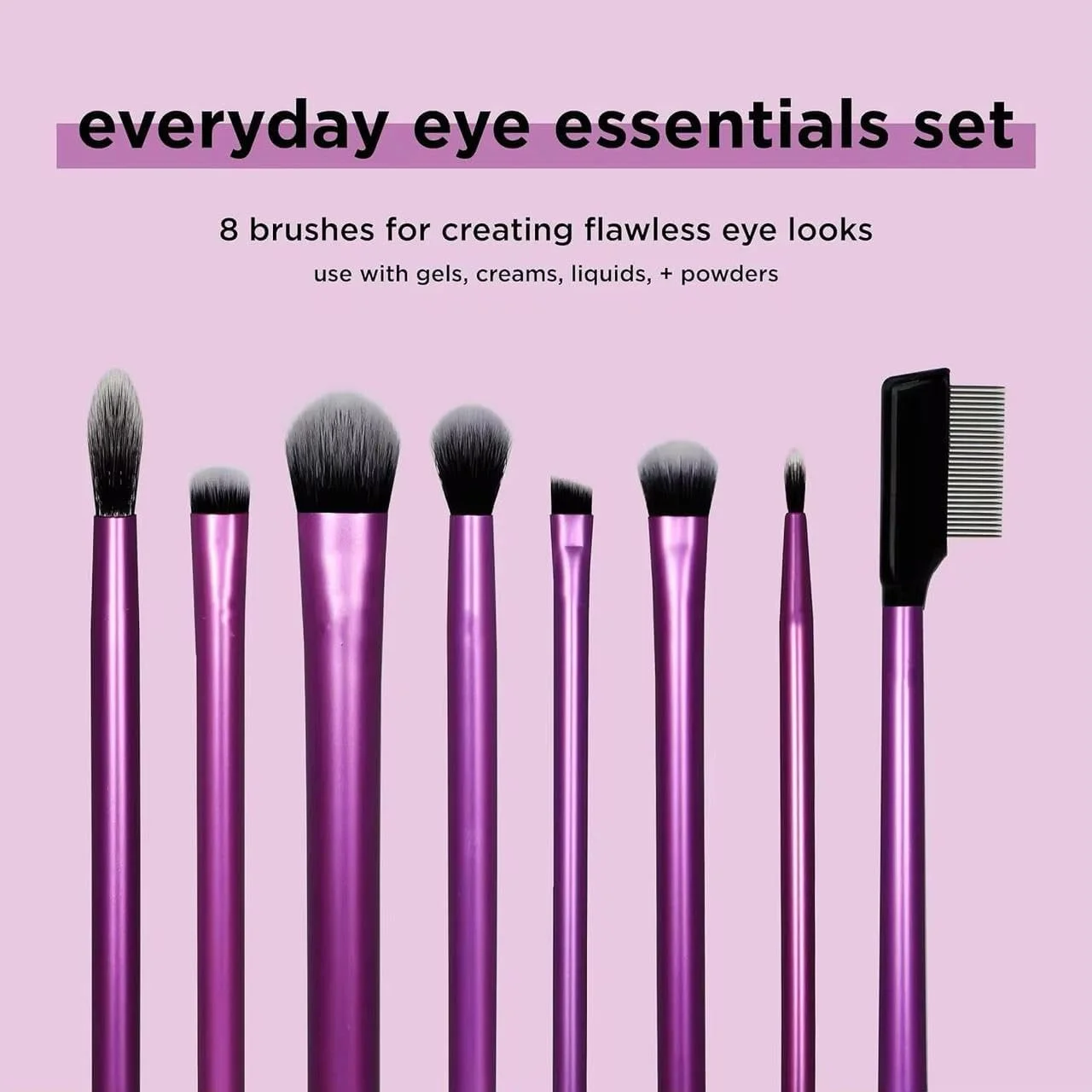 Real technique Everyday Eye Essentials 8-Piece Lidschatten-Pinsel Eye Makeup Brush Set, Professional Eyeshadow Brushes for Liner, Brows & Lashes, Travel-Friendly Gift Set Real technique Everyday Eye Essentials 8-Piece Lidschatten-Pinsel Eye Makeup Brush Set, Professional Eyeshadow Brushes for Liner, Brows & Lashes, Travel-Friendly Gift Set