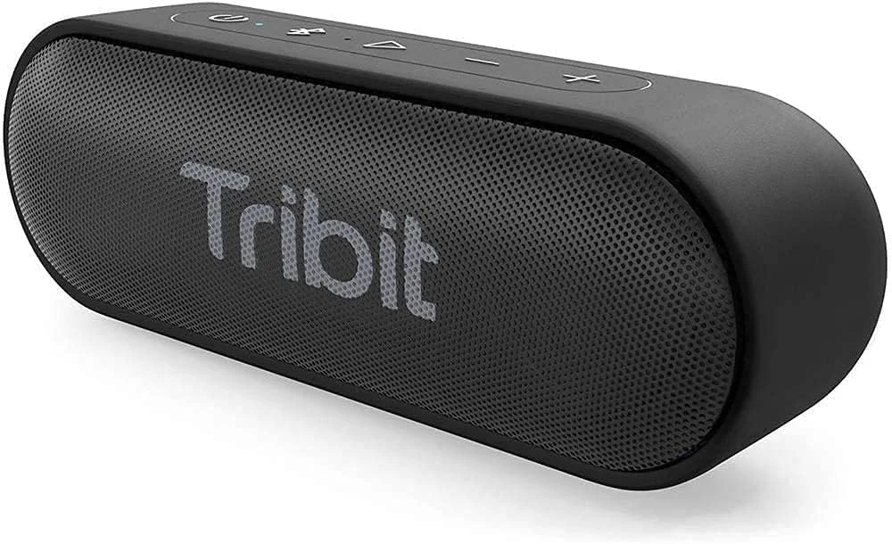 اسپیکر بلوتوثی 16 واتی Tribit XSound Go نسخه ارتقا یافته با صدای بلند و بیس غنی، 24 ساعت پخش، ضد آب IPX7، اتصال استریو بی سیم، Type-C، اسپیکر قابل حمل برای خانه/فضای باز/مسافرت - مشکی
