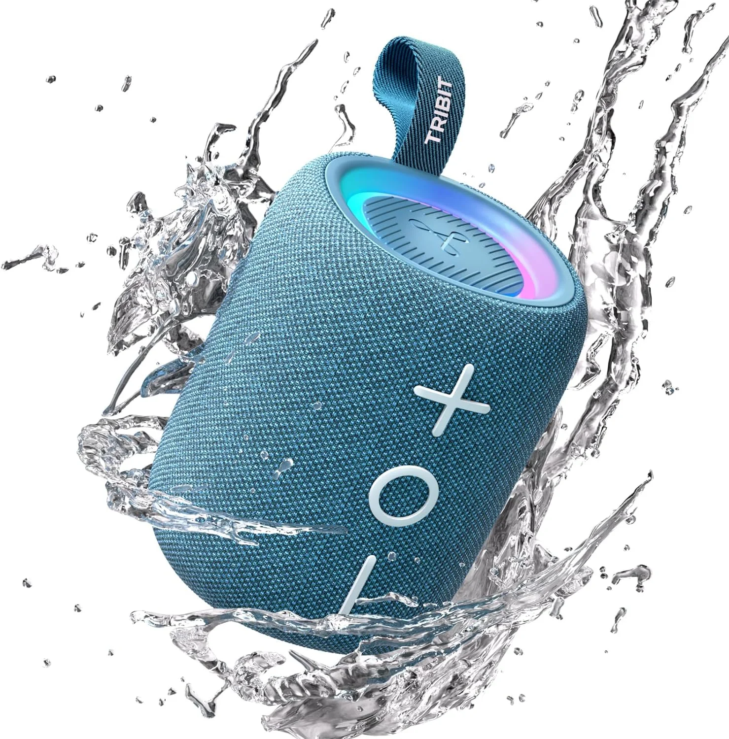 اسپیکر بلوتوثی Tribit StormBox Mini+ با توان 12 وات، صدای فراگیر 360 درجه، 12 ساعت پخش، بلوتوث 5.4، ضد آب IPX7، چراغ های LED، EQ سفارشی، جفت سازی TWS، Type-C، پشتیبانی از AAC/SBC، قابل حمل برای خانه/فضای باز/مسافرت - آبی