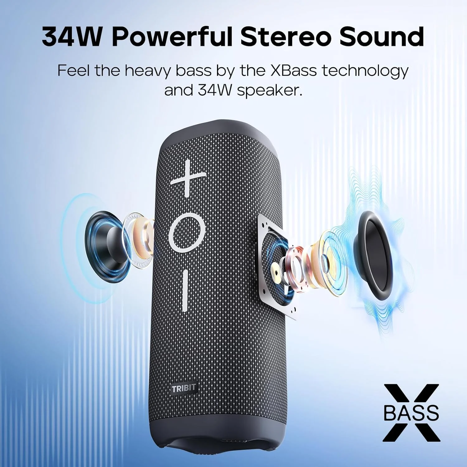 اسپیکر بلوتوثی Tribit StormBox 2 با صدای فراگیر 360 درجه 34 واتی، فناوری XBass، پخش 24 ساعته، ضد آب IPX7، بلوتوث 5.3، اتصال TWS، اسپیکر بی سیم قابل حمل برای فضای باز اسپیکر بلوتوثی Tribit StormBox 2 با صدای فراگیر 360 درجه 34 واتی، فناوری XBass، پخش 24 ساعته، ضد آب IPX7، بلوتوث 5.3، اتصال TWS، اسپیکر بی سیم قابل حمل برای فضای باز