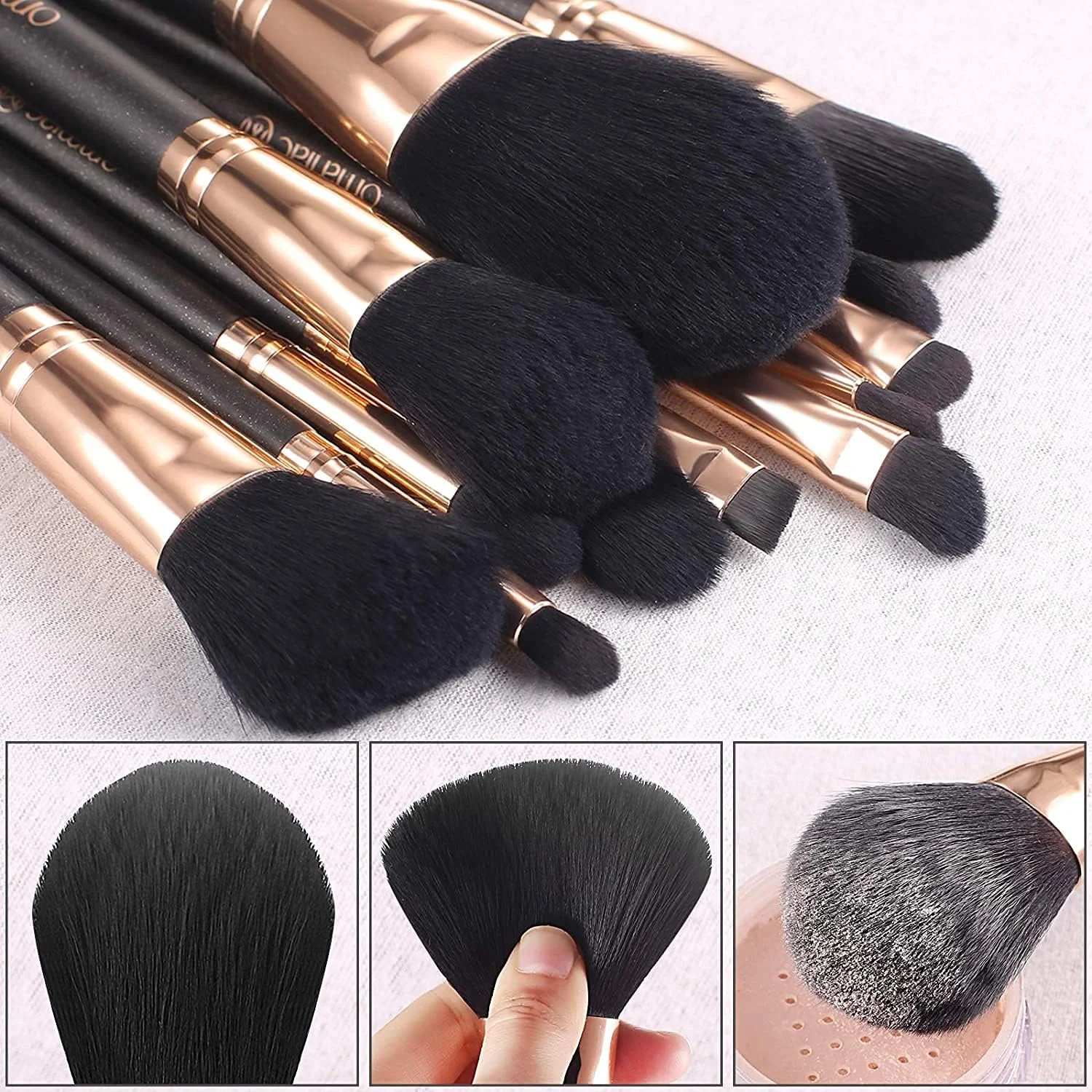 ست برس آرایشی حرفه ای اومنیاک (12 تکه)، دسته های مرواریدی، راحت در دست و آسان برای استفاده. ست برس آرایشی کامل صورت مناسب مسافرت به همراه کیف ست برس آرایشی حرفه ای اومنیاک (12 تکه)، دسته های مرواریدی، راحت در دست و آسان برای استفاده. ست برس آرایشی کامل صورت مناسب مسافرت به همراه کیف