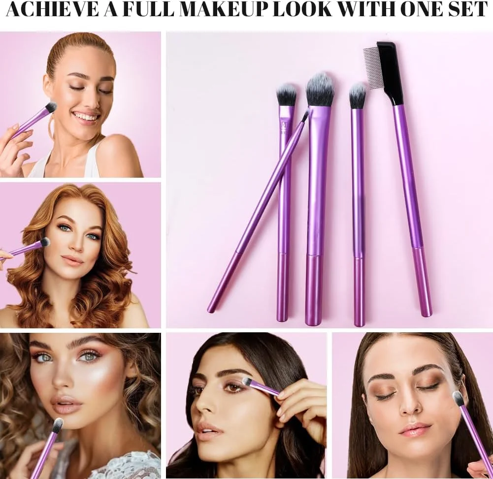 مجموعه براش آرایشی روزمره آفکاپ، براش های آرایشی با جعبه نگهداری برای خط چشم، سایه چشم، ابرو و مژه، موهای نرم مصنوعی، بدون تست حیوانی، مسافرتی، مجموعه 9 عددی مجموعه براش آرایشی روزمره آفکاپ، براش های آرایشی با جعبه نگهداری برای خط چشم، سایه چشم، ابرو و مژه، موهای نرم مصنوعی، بدون تست حیوانی، مسافرتی، مجموعه 9 عددی