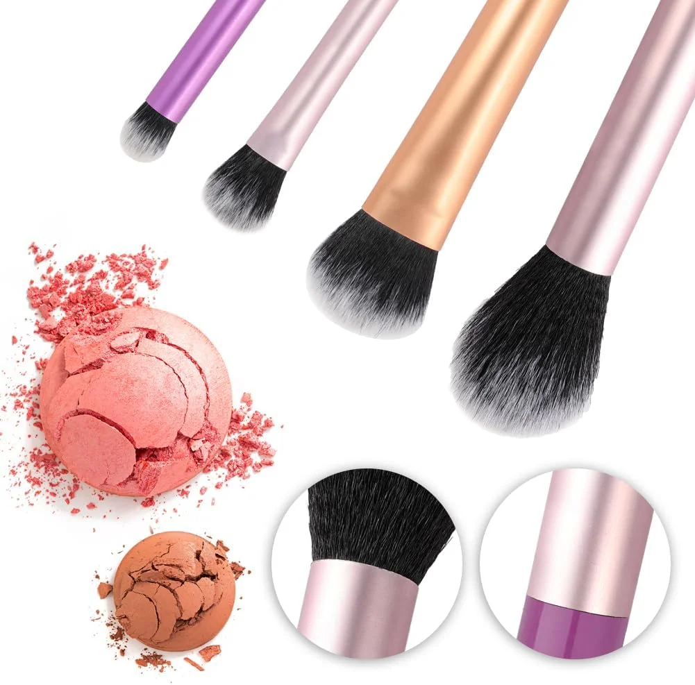 ست برس آرایشی روزمره آفکاپ، 4 برس آرایشی و 2 اسفنج مخلوط کن آرایشی، موهای نرم برای رژگونه، سایه چشم، کرم پودر و پودر، مسافرتی، ست 6 عددی ست برس آرایشی روزمره آفکاپ، 4 برس آرایشی و 2 اسفنج مخلوط کن آرایشی، موهای نرم برای رژگونه، سایه چشم، کرم پودر و پودر، مسافرتی، ست 6 عددی