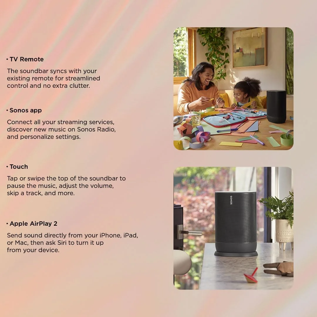 اسپیکر هوشمند قابل حمل Sonos Move با باتری، Wi-Fi و بلوتوث و الکسا - مشکی اسپیکر هوشمند قابل حمل Sonos Move با باتری، Wi-Fi و بلوتوث و الکسا - مشکی