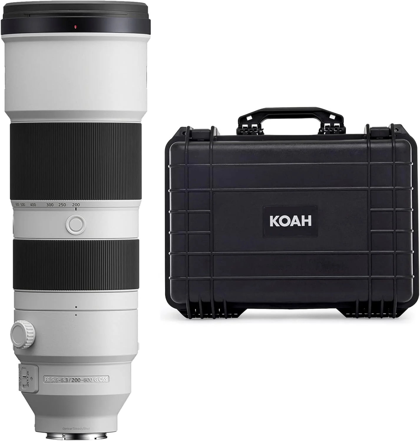 بسته لنز زوم سوپر تله فوتو Sony FE 200-600mm f/5.6-6.3 G OSS به همراه کیف سخت ضد آب با فوم قابل تنظیم (2 قطعه)