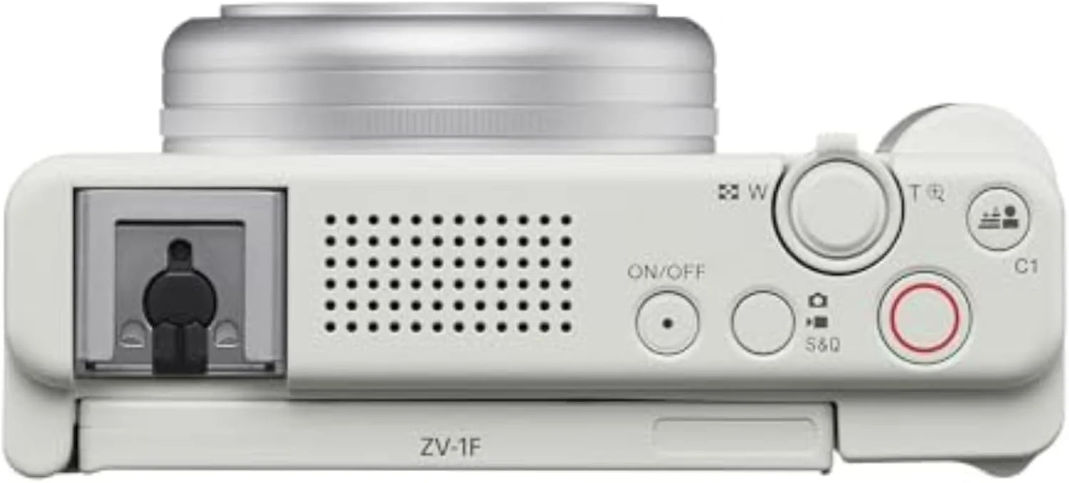 دوربین ولاگ سونی ZV-1F برای تولیدکنندگان محتوا و ولاگرها با صفحه نمایش LCD با زاویه متغیر مناسب سلفی و میکروفون 3 کپسولی جهت دار، سفید دوربین ولاگ سونی ZV-1F برای تولیدکنندگان محتوا و ولاگرها با صفحه نمایش LCD با زاویه متغیر مناسب سلفی و میکروفون 3 کپسولی جهت دار، سفید