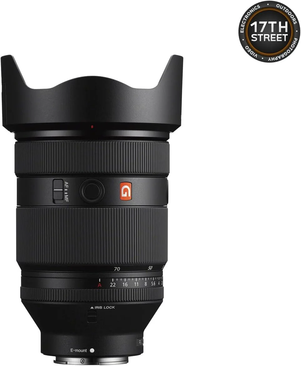 لنز سونی FE 28-70mm f/2 GMaster برای مانت Sony E - لنز زوم استاندارد فوق‌العاده سریع به همراه کارت حافظه 64 گیگابایتی Extreme PRO UHS-I SDXC، کیت نرم‌افزاری Corel و پارچه تمیزکننده - بسته ضروری