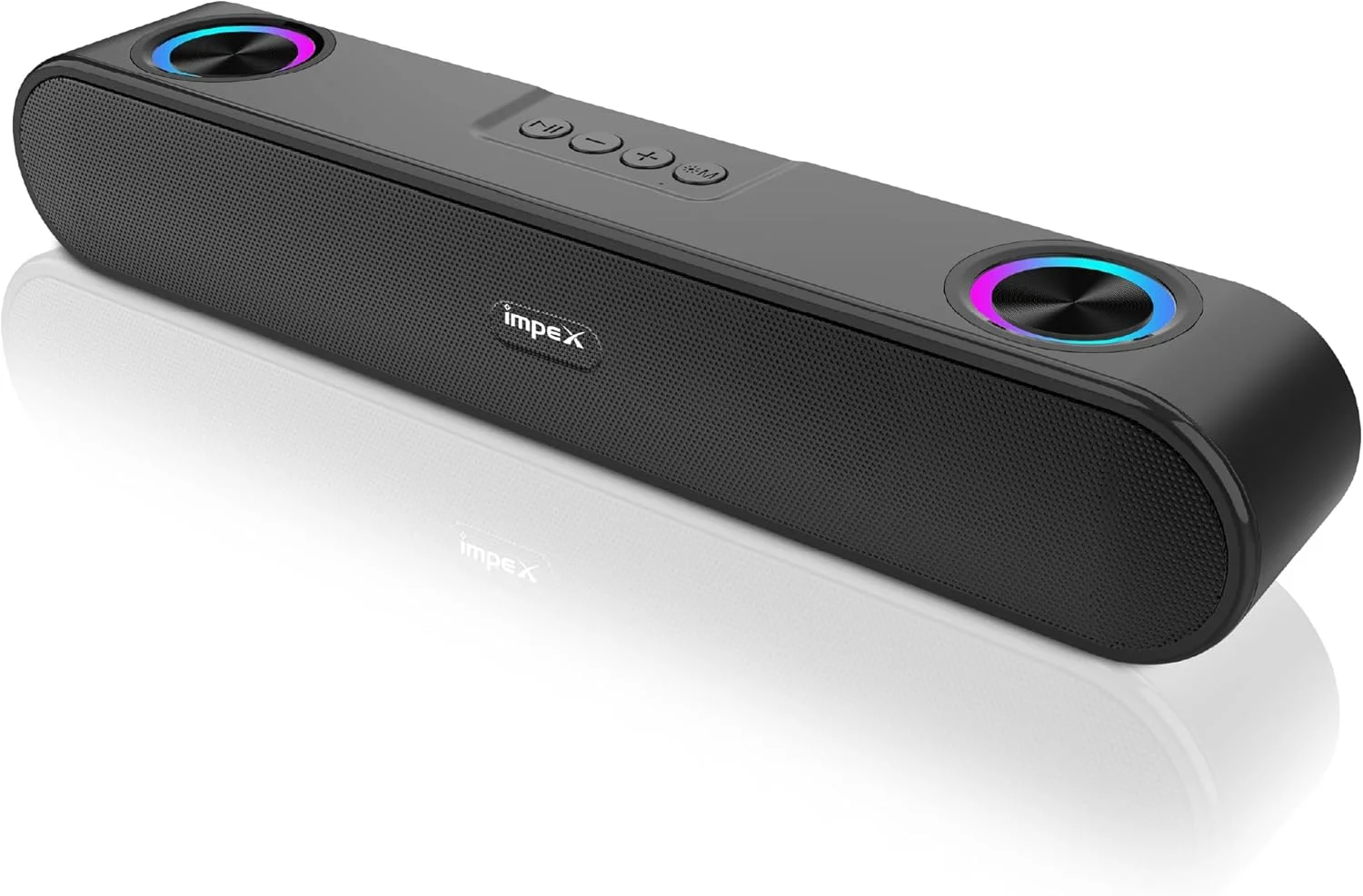 اسپیکر بلوتوثی Impex مدل BTS 2012 با توان خروجی 1600W PMPO، باتری 2000mAh، بلوتوث 5.3، نورپردازی RGB، رادیاتورهای پسیو دوتایی، پشتیبانی از USB/TF/AUX/FM/TWS/Hand-Free، شارژ Type C، بدنه فلزی ABS
