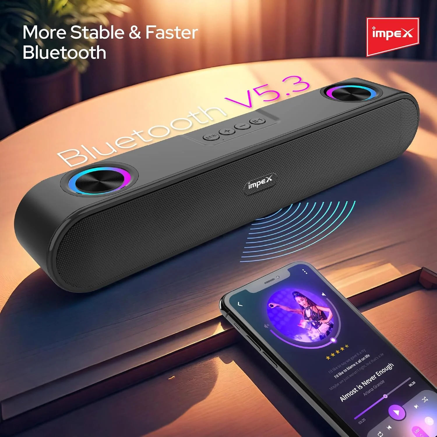 اسپیکر بلوتوثی Impex مدل BTS 2012 با توان خروجی 1600W PMPO، باتری 2000mAh، بلوتوث 5.3، نورپردازی RGB، رادیاتورهای پسیو دوتایی، پشتیبانی از USB/TF/AUX/FM/TWS/Hand-Free، شارژ Type C، بدنه فلزی ABS اسپیکر بلوتوثی Impex مدل BTS 2012 با توان خروجی 1600W PMPO، باتری 2000mAh، بلوتوث 5.3، نورپردازی RGB، رادیاتورهای پسیو دوتایی، پشتیبانی از USB/TF/AUX/FM/TWS/Hand-Free، شارژ Type C، بدنه فلزی ABS