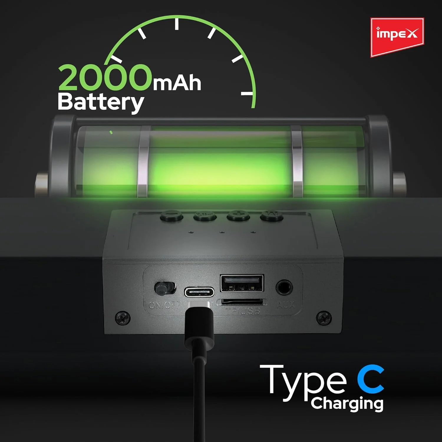 اسپیکر بلوتوثی Impex مدل BTS 2012 با توان خروجی 1600W PMPO، باتری 2000mAh، بلوتوث 5.3، نورپردازی RGB، رادیاتورهای پسیو دوتایی، پشتیبانی از USB/TF/AUX/FM/TWS/Hand-Free، شارژ Type C، بدنه فلزی ABS اسپیکر بلوتوثی Impex مدل BTS 2012 با توان خروجی 1600W PMPO، باتری 2000mAh، بلوتوث 5.3، نورپردازی RGB، رادیاتورهای پسیو دوتایی، پشتیبانی از USB/TF/AUX/FM/TWS/Hand-Free، شارژ Type C، بدنه فلزی ABS