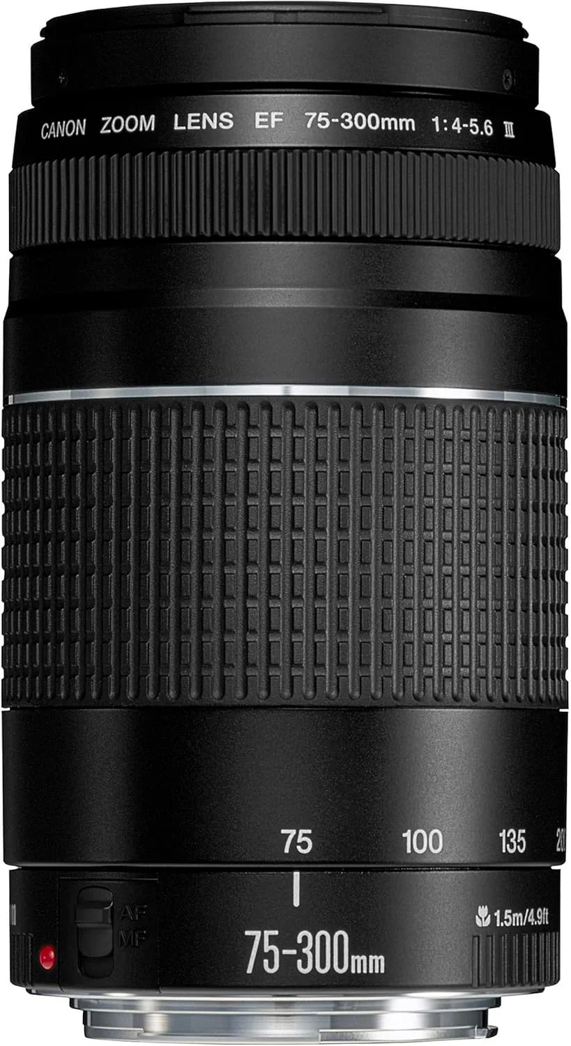 لنز تله فوتو کانن EF 75-300mm F4.0-5.6 III برای EOS (دهانه فیلتر 58 میلیمتری، فوکوس خودکار) مشکی لنز تله فوتو کانن EF 75-300mm F4.0-5.6 III برای EOS (دهانه فیلتر 58 میلیمتری، فوکوس خودکار) مشکی
