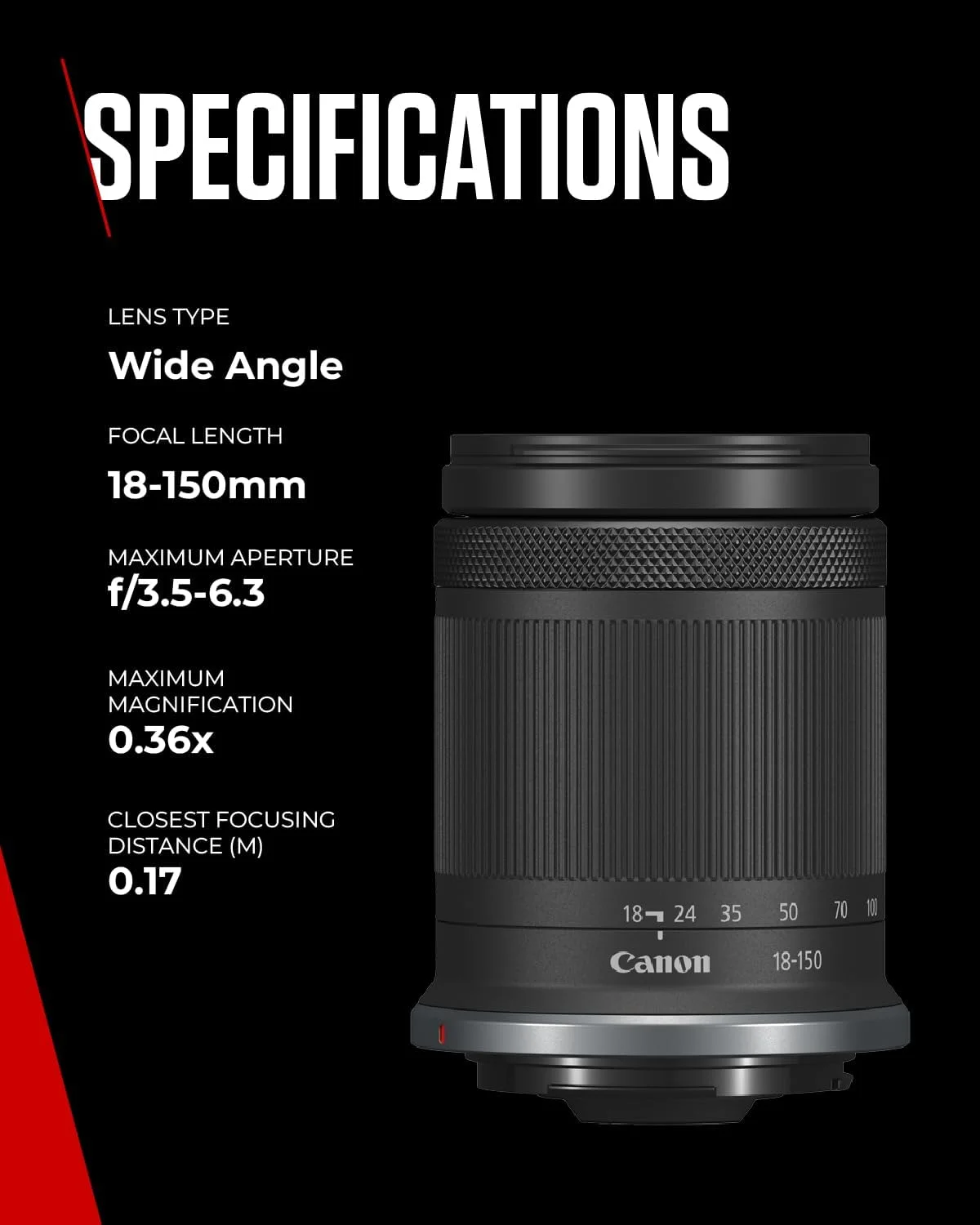 لنز Canon RF-S 18-150 mm F3.5-6.3 IS STM - لنز زوم با تثبیت کننده 4.5 مرحله ای برای عکاسی مسافرتی و طبیعت سازگار با سیستم EOS R لنز Canon RF-S 18-150 mm F3.5-6.3 IS STM - لنز زوم با تثبیت کننده 4.5 مرحله ای برای عکاسی مسافرتی و طبیعت سازگار با سیستم EOS R
