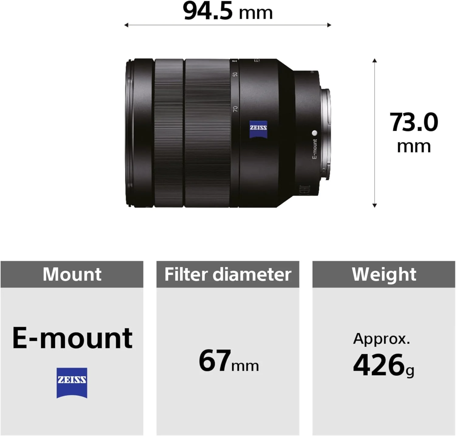 لنز زوم سونی SEL2470Z E-Mount (بازسازی شده) - فول فریم Vario T* 24-70mm F4.0 زایس لنز زوم سونی SEL2470Z E-Mount (بازسازی شده) - فول فریم Vario T* 24-70mm F4.0 زایس