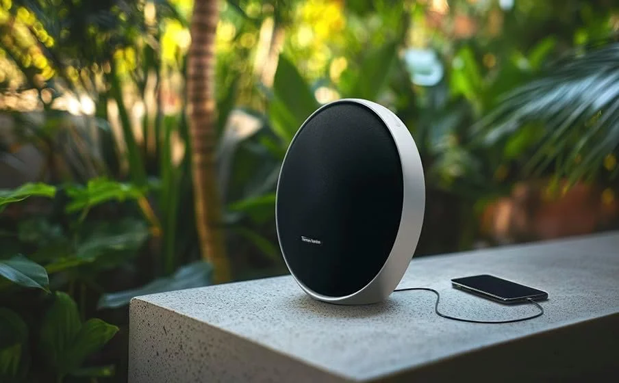 هارمن کاردون Onyx Studio 9 - اسپیکر استریو بلوتوث خانگی قابل حمل با باتری داخلی و شارژ USB، تنظیم خودکار و اتصال چند اسپیکر توسط Auracast - مشکی هارمن کاردون Onyx Studio 9 - اسپیکر استریو بلوتوث خانگی قابل حمل با باتری داخلی و شارژ USB، تنظیم خودکار و اتصال چند اسپیکر توسط Auracast - مشکی