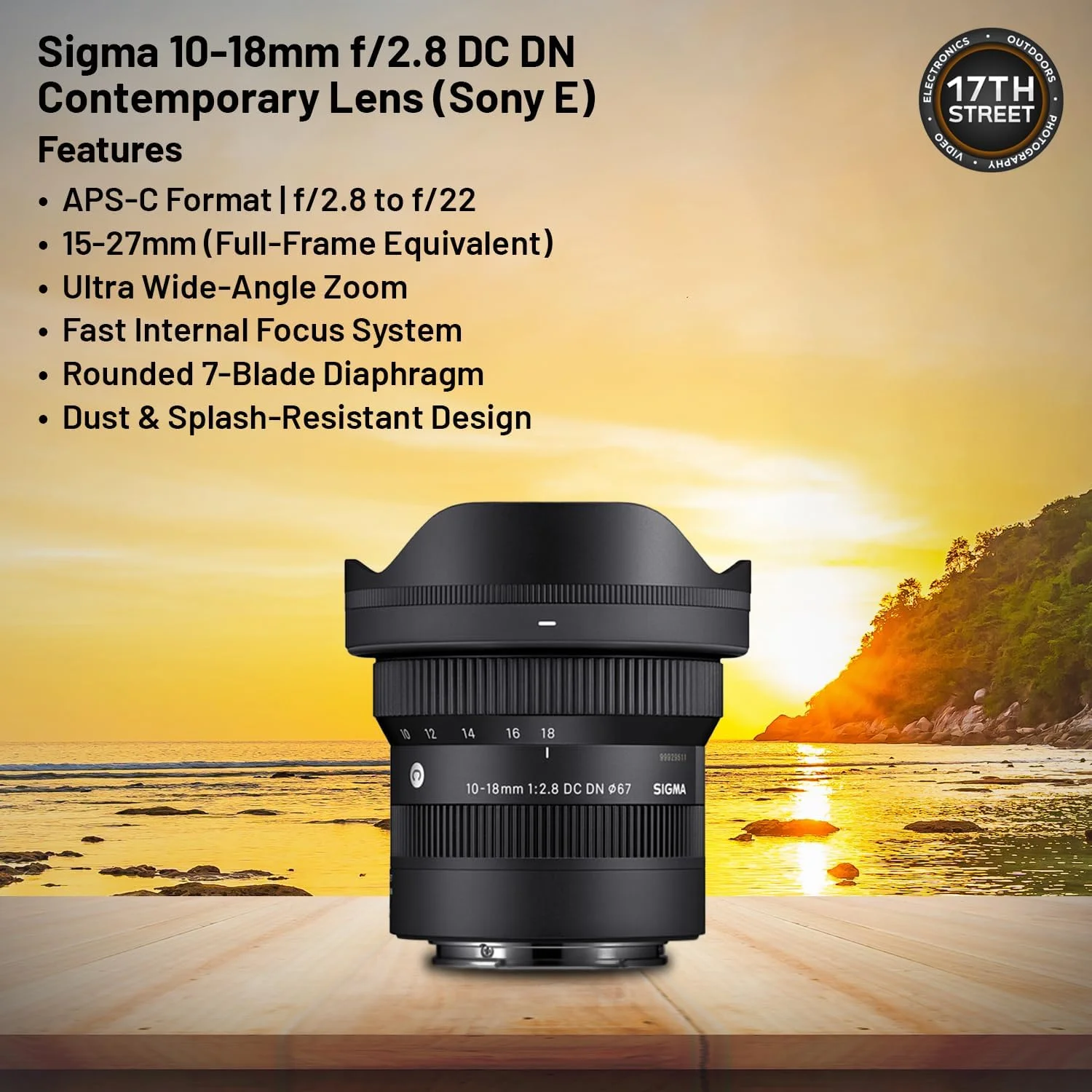 لنز سیگما 10-18mm F2.8 DC DN Contemporary برای سونی E | زوم فوق عریض به همراه فیلتر محافظ UV تیفن 67 میلیمتری، کوله پشتی دوربین Waith و کارت حافظه 64 گیگابایتی Extreme PRO UHS-I SDXC (مجموعه) لنز سیگما 10-18mm F2.8 DC DN Contemporary برای سونی E | زوم فوق عریض به همراه فیلتر محافظ UV تیفن 67 میلیمتری، کوله پشتی دوربین Waith و کارت حافظه 64 گیگابایتی Extreme PRO UHS-I SDXC (مجموعه)