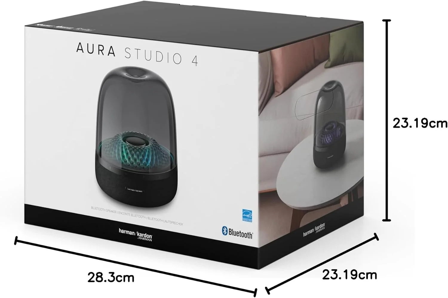 اسپیکر بلوتوث خانگی پریمیوم Harman Kardon Aura Studio 4 با صدای برتر، نورپردازی با جلوه الماس و طراحی سازگار با محیط زیست، HKAURAS4BLKUK، مشکی اسپیکر بلوتوث خانگی پریمیوم Harman Kardon Aura Studio 4 با صدای برتر، نورپردازی با جلوه الماس و طراحی سازگار با محیط زیست، HKAURAS4BLKUK، مشکی