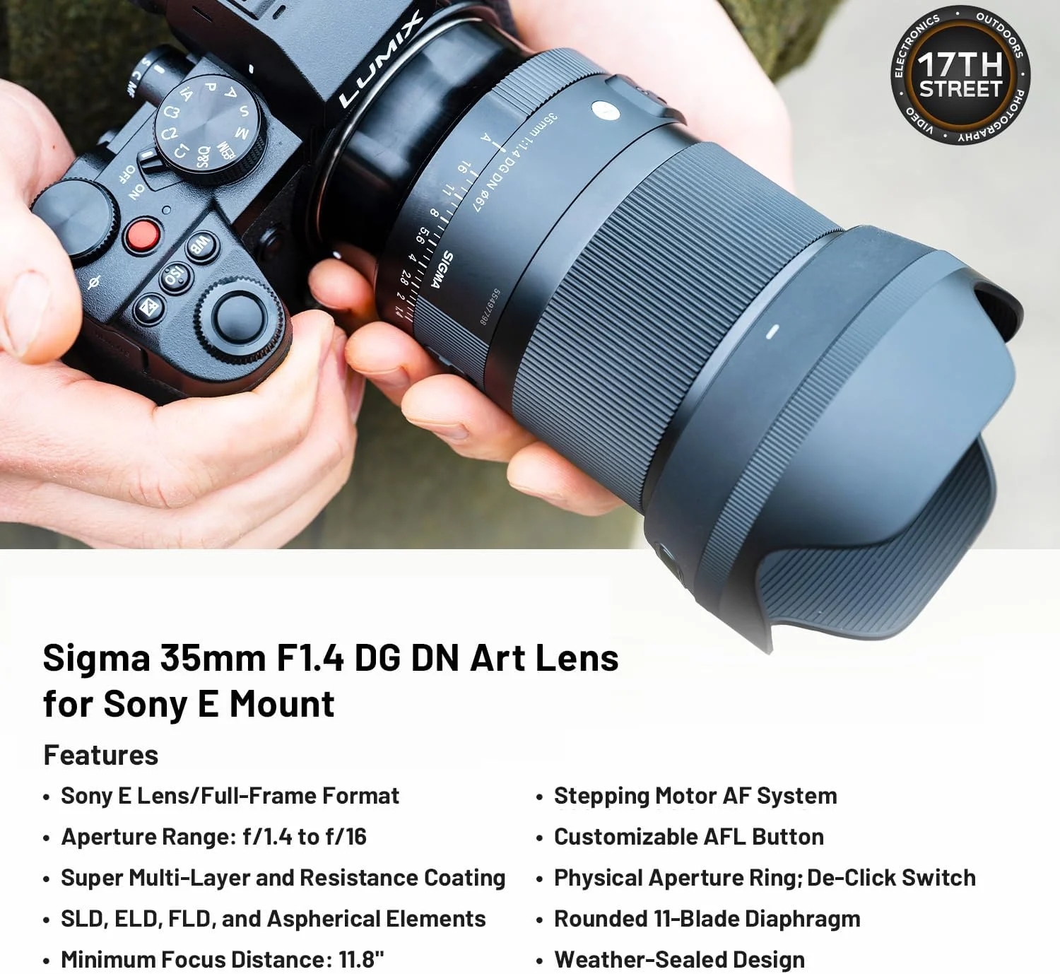 لنز سیگما 35mm f/1.4 DG DN Art برای Sony E-Mount | لنز دوربین کلاسیک Art Line به همراه فیلتر محافظ UV تیفن 67mm، کارت حافظه SanDisk 64GB Extreme PRO UHS-I و کوله پشتی دوربین Waith (مجموعه) لنز سیگما 35mm f/1.4 DG DN Art برای Sony E-Mount | لنز دوربین کلاسیک Art Line به همراه فیلتر محافظ UV تیفن 67mm، کارت حافظه SanDisk 64GB Extreme PRO UHS-I و کوله پشتی دوربین Waith (مجموعه)