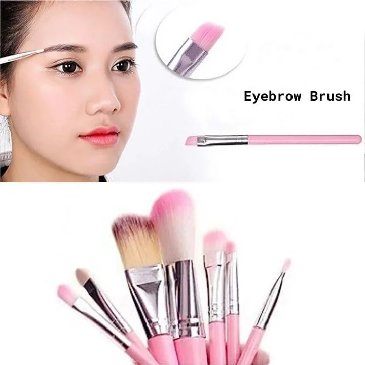 ست برس آرایشی چشم و لب مینی صورتی PAARTHO