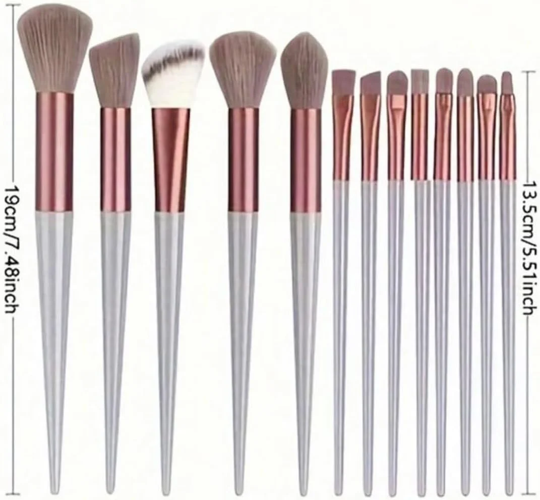 ست برس آرایشی حرفه ای با کیف لوازم آرایشی طرح خفاش، رزگلد و خاکستری، مجموعه 13 عددی، سایز مسافرتی 8.5x6 اینچ ست برس آرایشی حرفه ای با کیف لوازم آرایشی طرح خفاش، رزگلد و خاکستری، مجموعه 13 عددی، سایز مسافرتی 8.5x6 اینچ
