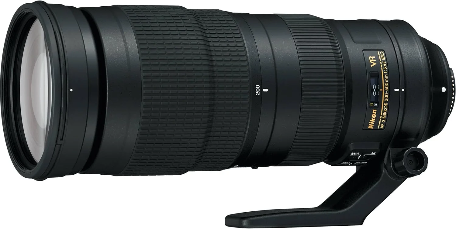 لنز زوم نیکون AF-S FX NIKKOR 200-500mm f/5.6E ED با کاهش لرزش و فوکوس خودکار برای دوربین های DSLR نیکون