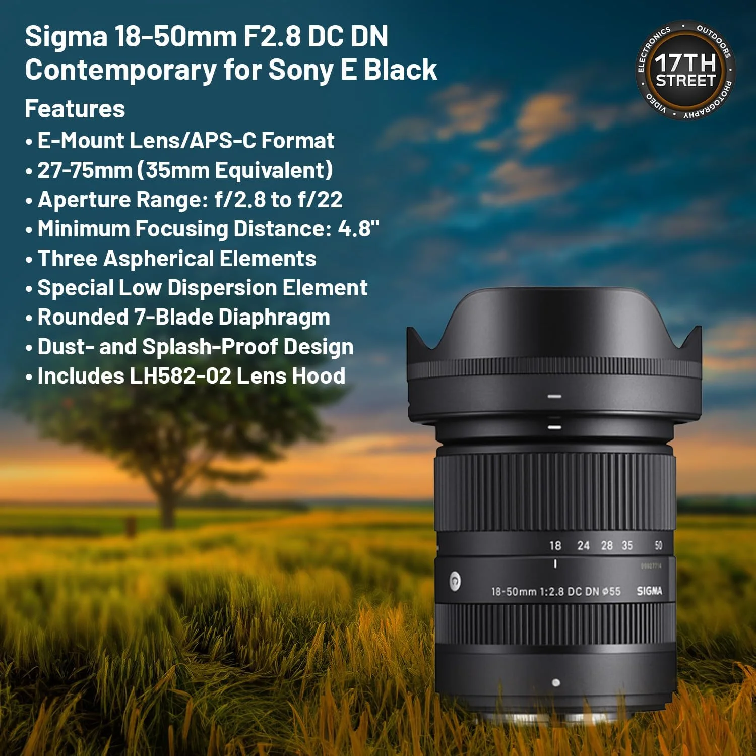 لنز سیگما 18-50mm F2.8 DC DN Contemporary برای Sony E-Mount به همراه فیلتر محافظ UV تیفن 55mm، کارت حافظه SanDisk 128GB Extreme PRO UHS-I SDXC و کوله پشتی دوربین Waith (مجموعه) لنز سیگما 18-50mm F2.8 DC DN Contemporary برای Sony E-Mount به همراه فیلتر محافظ UV تیفن 55mm، کارت حافظه SanDisk 128GB Extreme PRO UHS-I SDXC و کوله پشتی دوربین Waith (مجموعه)