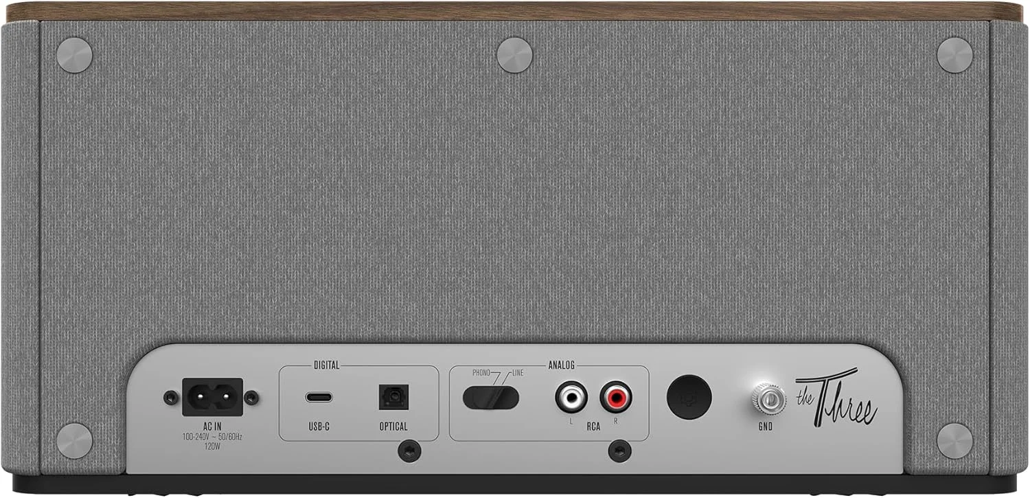 سیستم بلندگوی بلوتوثی ممتاز Klipsch The Three Plus، گردویی سیستم بلندگوی بلوتوثی ممتاز Klipsch The Three Plus، گردویی