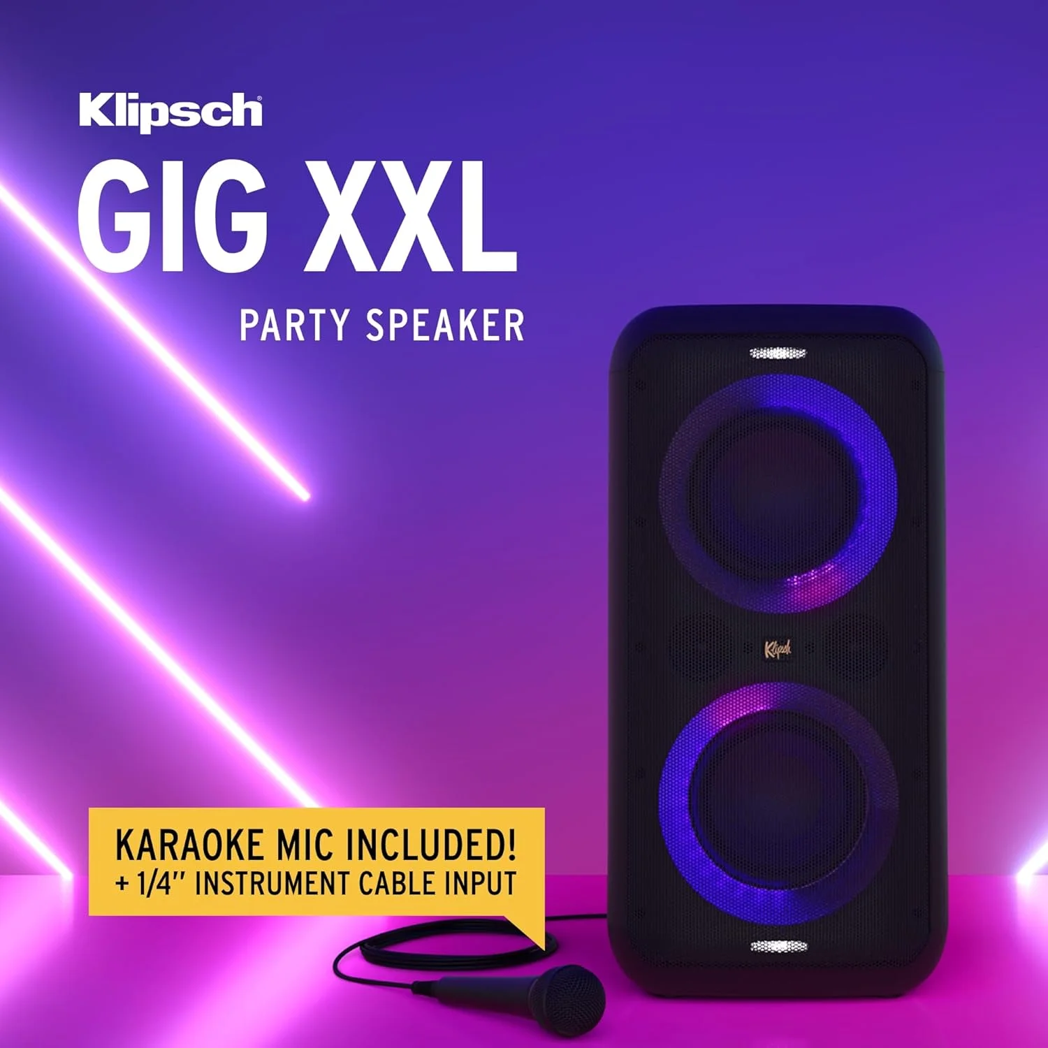 اسپیکر بلوتوثی بی سیم قابل حمل کلیپش Gig XXL، مشکی - حالت های رنگی متنوع - تقویت بیس - دو ووفر 6.5 اینچی و دو توییتر 2 اینچی - 8 ساعت پخش اسپیکر بلوتوثی بی سیم قابل حمل کلیپش Gig XXL، مشکی - حالت های رنگی متنوع - تقویت بیس - دو ووفر 6.5 اینچی و دو توییتر 2 اینچی - 8 ساعت پخش
