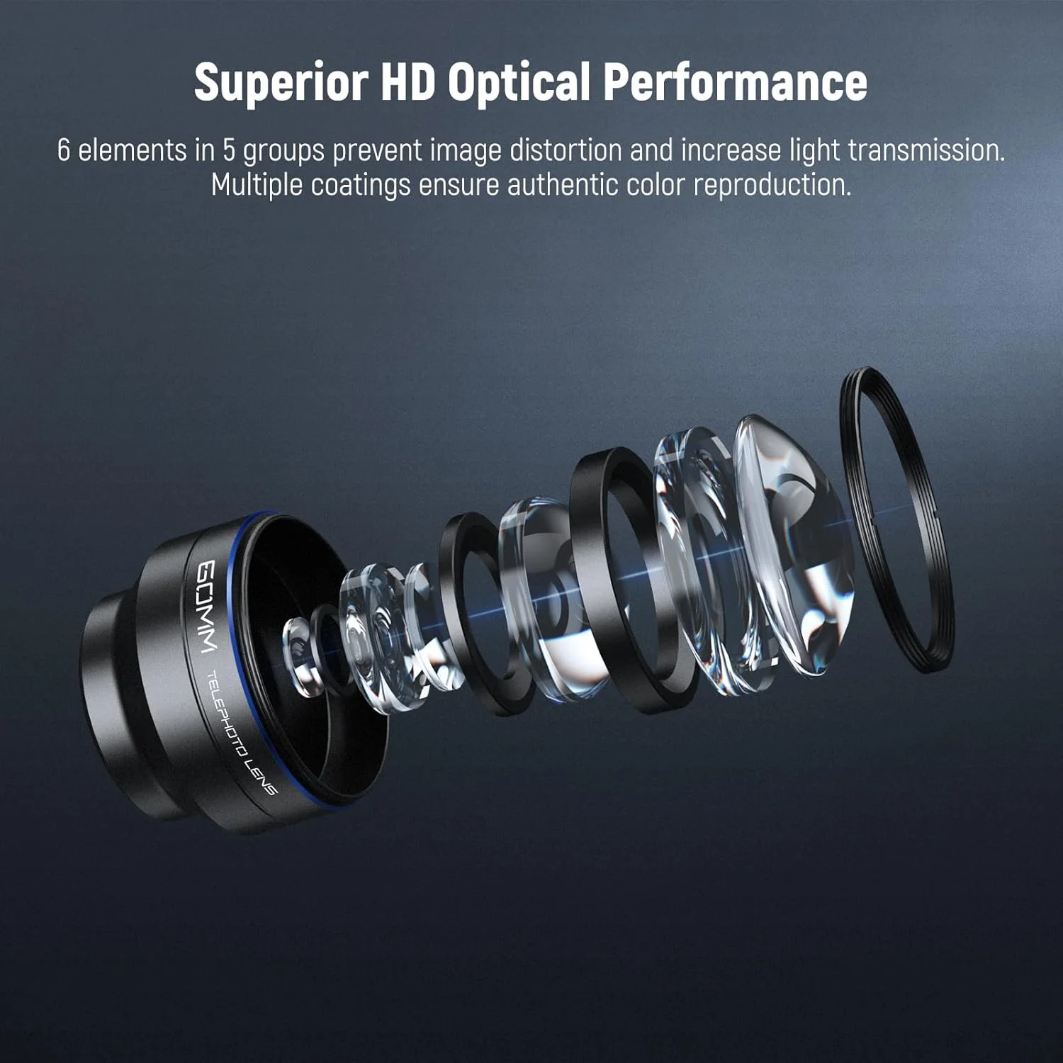 لنز تله فوتو 60 میلی‌متری NEEWER با بزرگنمایی 2 برابر، گیره لنز پیچی 17 میلی‌متری و حلقه آداپتور فیلتر 67 میلی‌متری برای لنز گوشی‌های هوشمند و لنز دوربین سازگار با آیفون سامسونگ LS-41 PRO