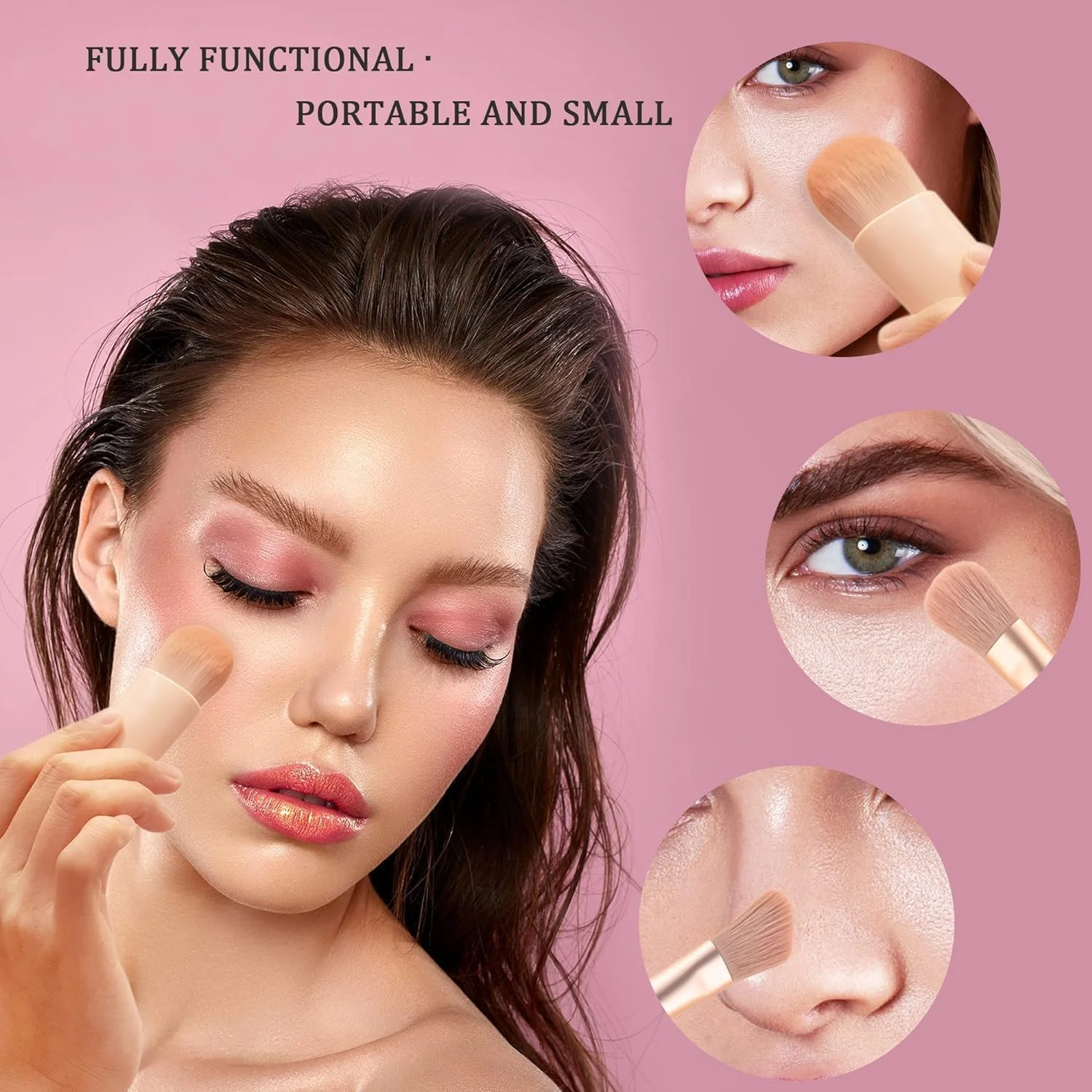 Shrux 5pcs Mini Complete Function Cosmetic Brushes Set with Makeup Mirror//Lip Brush,Blending Powder Brush, Eye shadow Brush // Synthetic Foundation Brush Kit with Storage Box(1pcs)(Multicolor) Shrux 5pcs Mini Complete Function Cosmetic Brushes Set with Makeup Mirror//Lip Brush,Blending Powder Brush, Eye shadow Brush // Synthetic Foundation Brush Kit with Storage Box(1pcs)(Multicolor)
