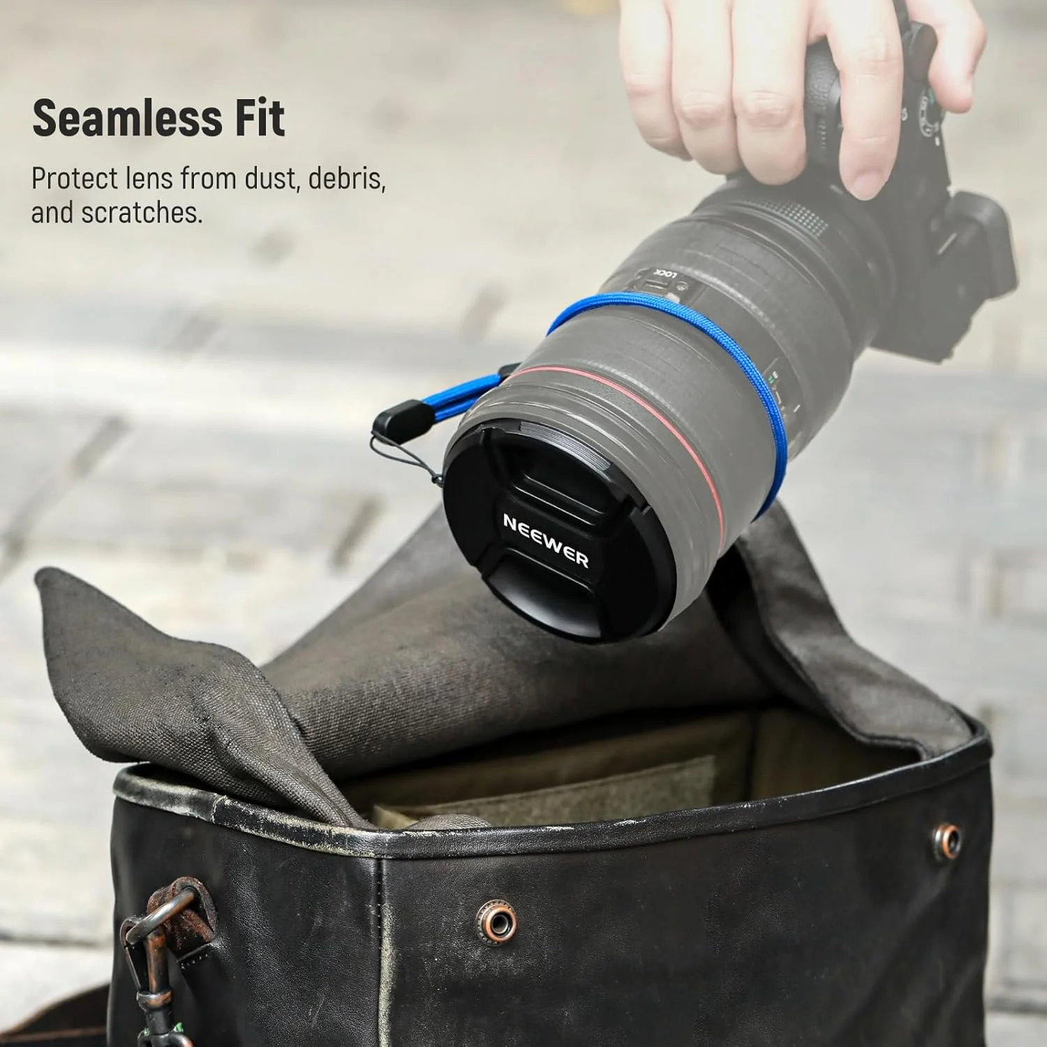 مجموعه درپوش لنز 67 میلی‌متری NEEWER (2 عدد)، درپوش لنز با بند برای محافظت در برابر گم شدن و پارچه تمیزکننده، سازگار با لنز دوربین‌های کانن، نیکون، سونی، فوجی‌فیلم، پاناسونیک با قطر 67 میلی‌متر