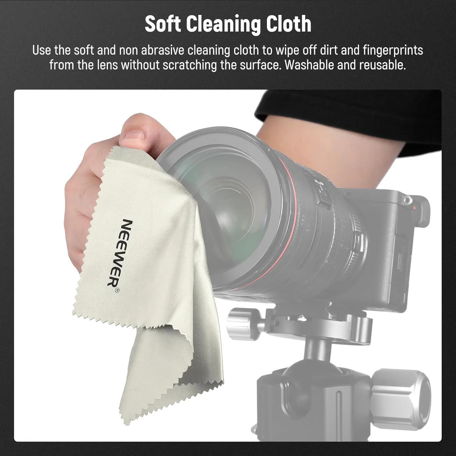 مجموعه درپوش لنز 67 میلی‌متری NEEWER (2 عدد)، درپوش لنز با بند برای محافظت در برابر گم شدن و پارچه تمیزکننده، سازگار با لنز دوربین‌های کانن، نیکون، سونی، فوجی‌فیلم، پاناسونیک با قطر 67 میلی‌متر