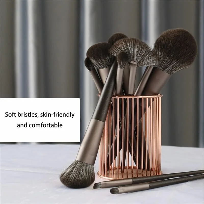 SKipdr 10Pcs Black Makeup Brushes Set Professional Brushes Foundation Powder Contour Eyeshadow Make Up Brushes