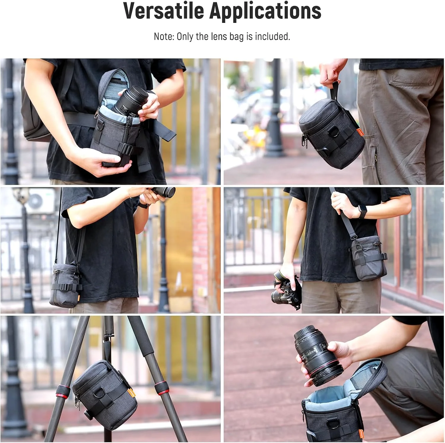 کیف لنز دوربین NEEWER برای لنز دوربین DSLR، ضد آب، ضخیم شده، قابل گسترش، محافظ با زیپ های قفل شونده، بند شانه، سگک پشتی کیف لنز دوربین NEEWER برای لنز دوربین DSLR، ضد آب، ضخیم شده، قابل گسترش، محافظ با زیپ های قفل شونده، بند شانه، سگک پشتی